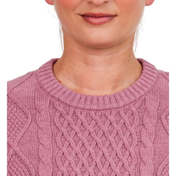 NEW Kersh Merino Wool Cable Knit Sweater | Pink - Picture 5 of 9